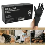 Dr. Glove Nitril Einmalhandschuhe puderfrei, schwarz 100 Stück